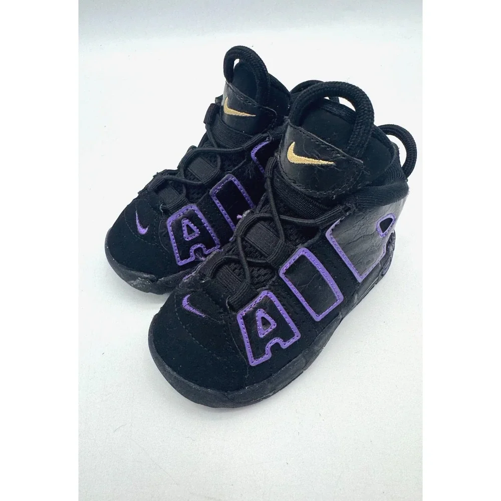 Nike Air More Uptempo Action Black Grape Baby Toddler Child Size 7C DX5956-001
